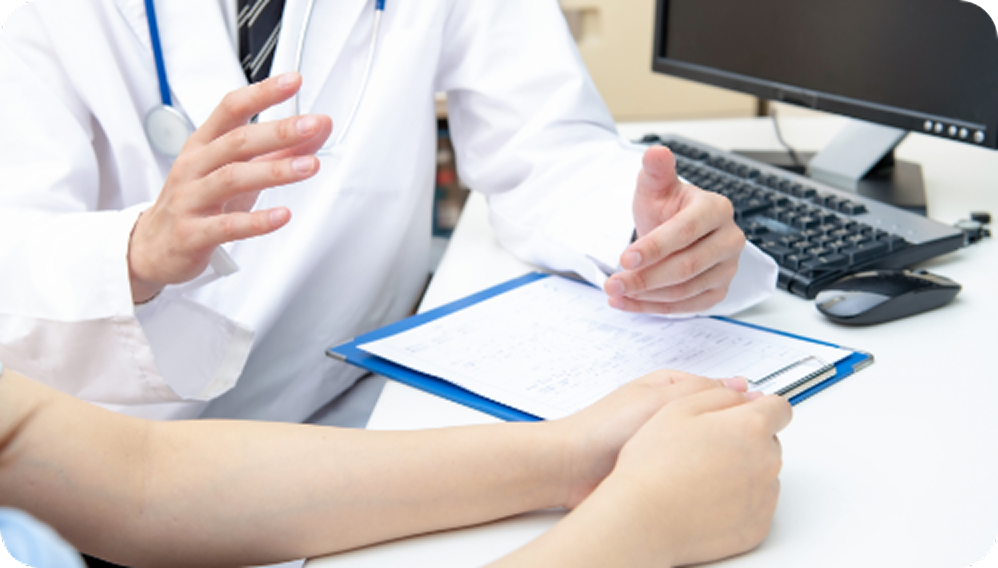 医師に寄り添うフットワーク